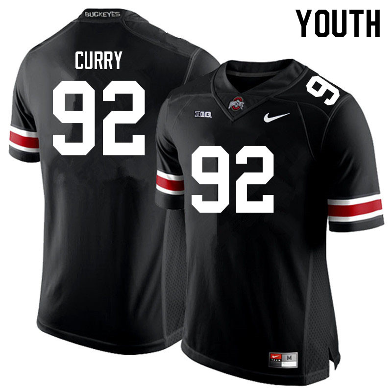 Ohio State Buckeyes Caden Curry Youth #92 Black Authentic Stitched College Football Jersey